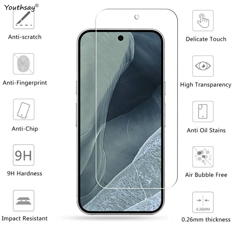 Premium 6-in-1 Tempered Glass Screen Protector with HD Clarity and Protective Lens Film
