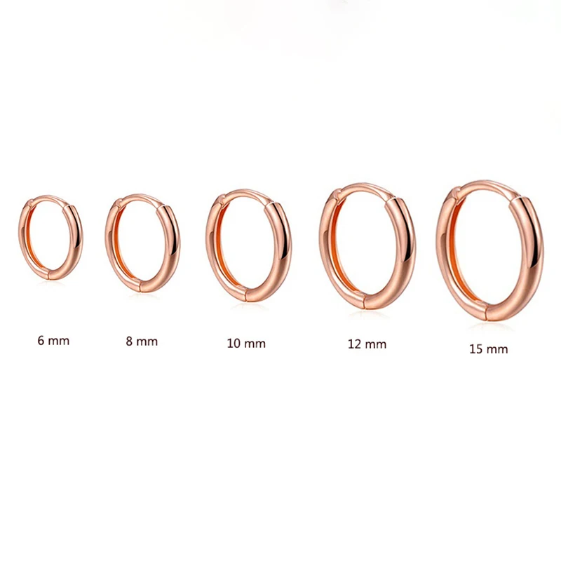 2 pezzi orecchini a cerchio minimal in acciaio inossidabile per donne ragazze color oro piccolo orecchino penetrante regalo di nozze fibbia liscia per l'orecchio  36