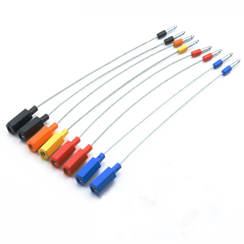100Pcs Disposable Steel Wire Seals Anti-Counterfeiting Label Cable Ties Self-Locking Cargo Container Security Seals Lock 25cm