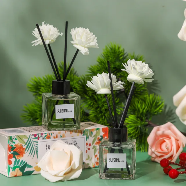 Désodorisant d'aromathérapie, parfum de fleur sans flamme, diffuseur d'arôme pour la maison et le bureau, ornement décoratif de bureau, 50ml 5