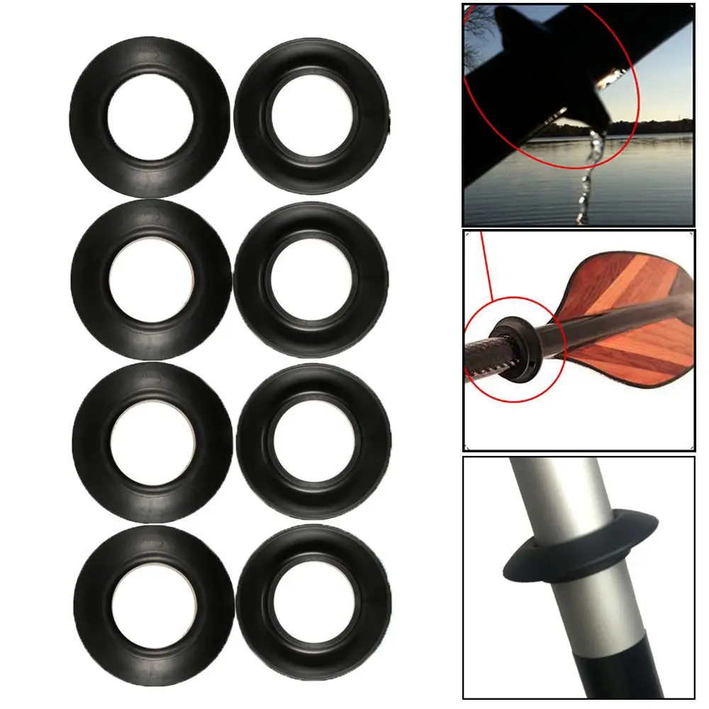 2/4Pcs Plastic Black Universal Raft Canoe Propel Paddle Parts Splash Guards Kayak Oar Accessories Drip Ring Replacement
