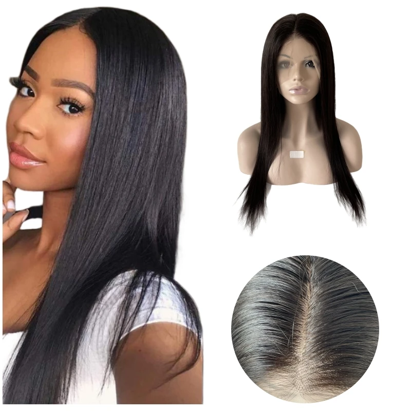 12 inches Vietnamese Remy Human Hair Natural Color 4x4 Silk Top Full HD Lace Wigs for White Woman