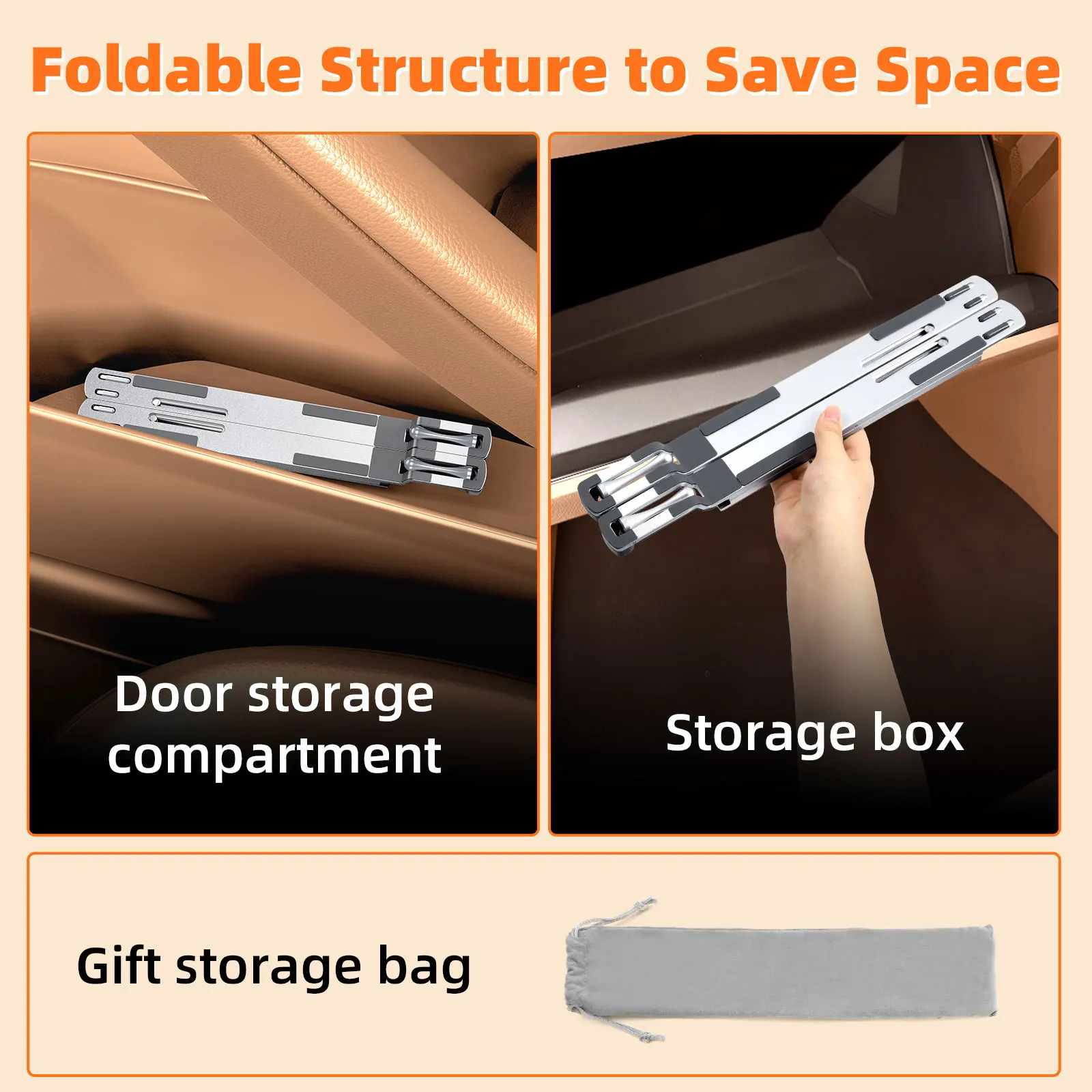 오트바스프 자동차 스티어링 휠 노트북 거치대, 테슬라용 접이식 휴대용 노트북 거치대, 노트북 컴퓨터 태블릿용 조절 가능한 차량용 데스크