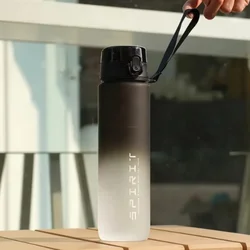 Colorful Leak - Proof Sports Water Bottle with Filter and Portable Strap - 650ml (Black White)