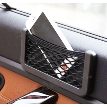 1Pc 8cm * 15cm Organizzatore per auto Sacchetto di immagazzinaggio Auto Pasta Tasca a rete Supporto per telefono Accessori per auto Borsa a rete universale Strumenti per interni auto