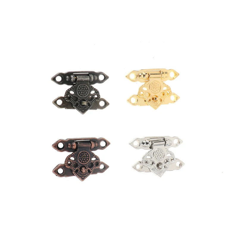 2PCS Antique Jewelry Box Padlock Hasps Latch Clasp Lock Wooden Wine Gift Box Buckle Furniture Hardware 36*25mm