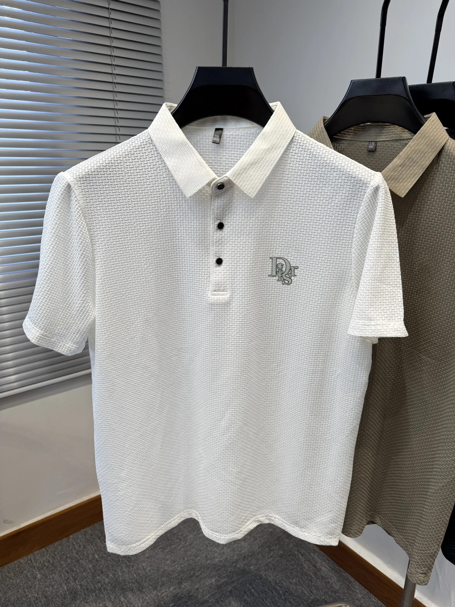 Men's breathable cotton ball shirts, fashionable brand T-shirts, high-quality striped short-sleeved tops, casual office summer 7 Se6389571526745df9e9317506737608av