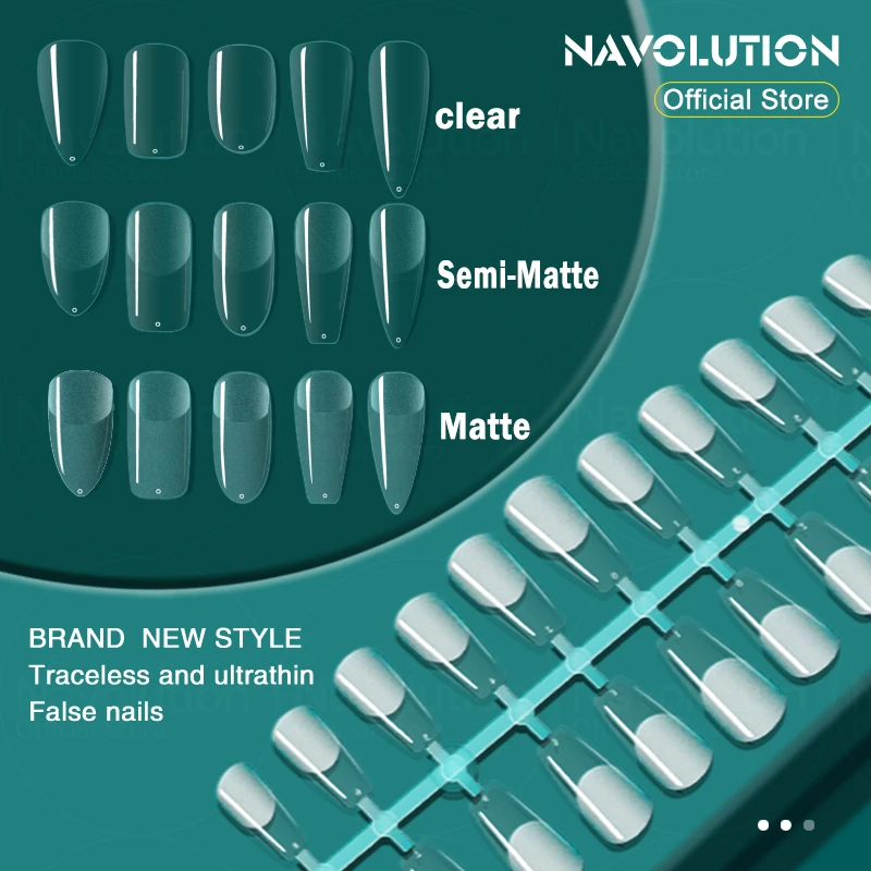 120pcs False Nails Acrylic Press On Nails Coffin Artificial Nails Clear