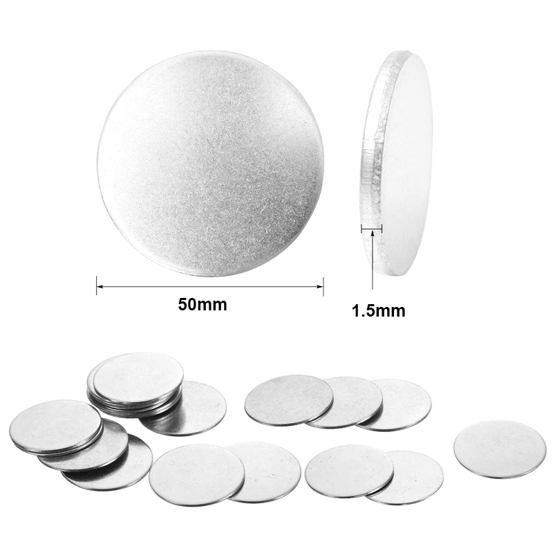 304 스테인리스강 디스크 원형 가스켓, 직경 50mm-100mm 두께, 0.5mm, 1mm, 1.5mm, 2mm, 1 개