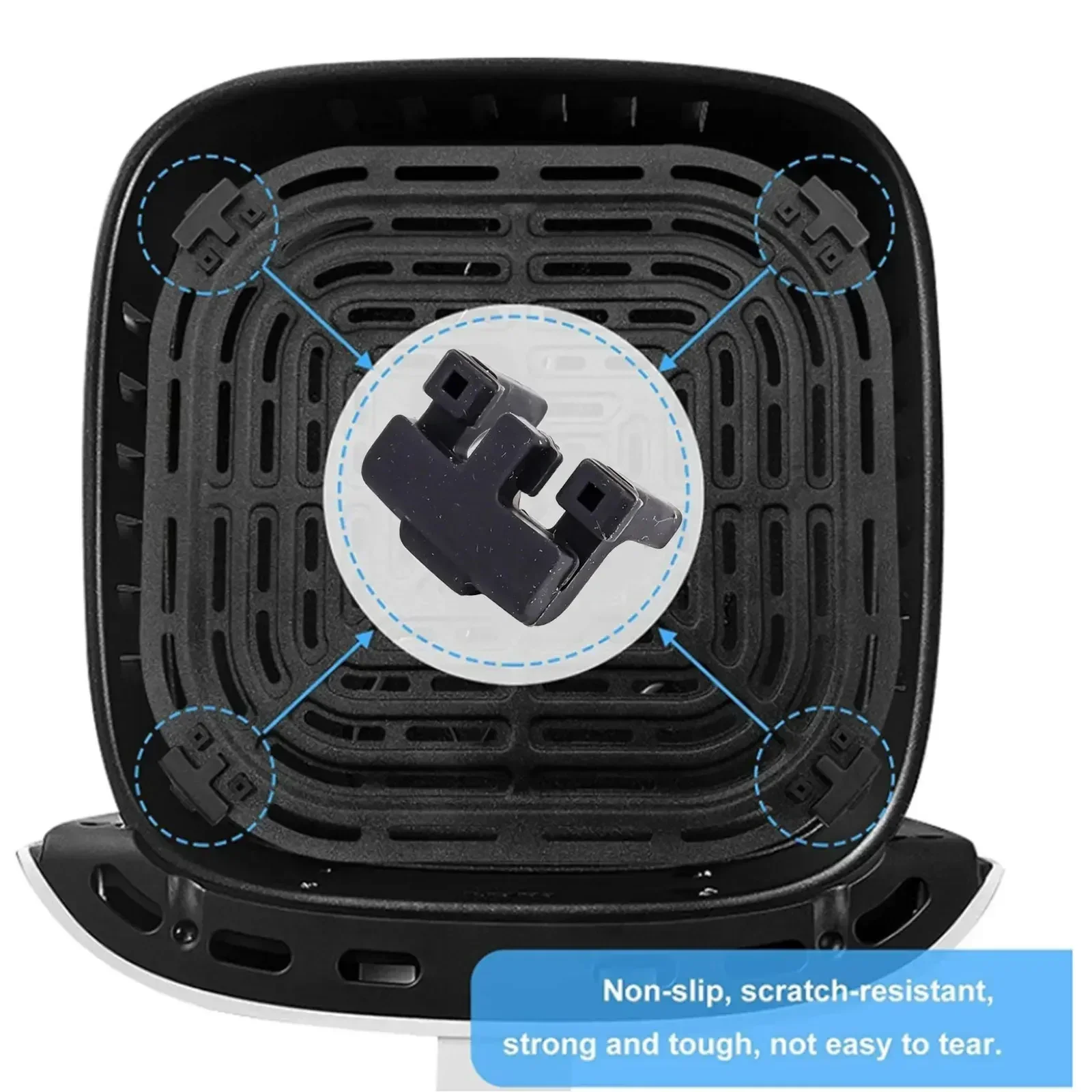 4pcs Air Fryer Silicone Case For Instant Gourmia Cosori Air Fryer Trays Replacement Rubber Feet Kitchen Supplies Cover