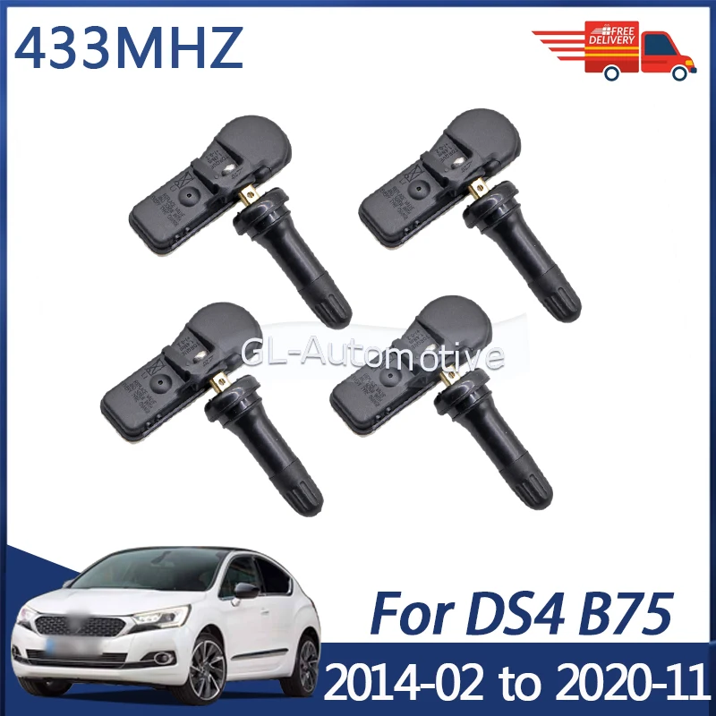 4PCS 433MHz TPMS Tire Pressure Monitoring Sensor
