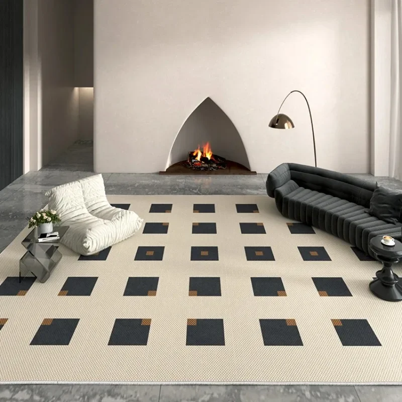Carpet for Living Room Modern Minimalism Abstract Striped Bedroom Rug Large Area Home Decoration Black White Short Fluff Mat ๋ฌ๊ทธ