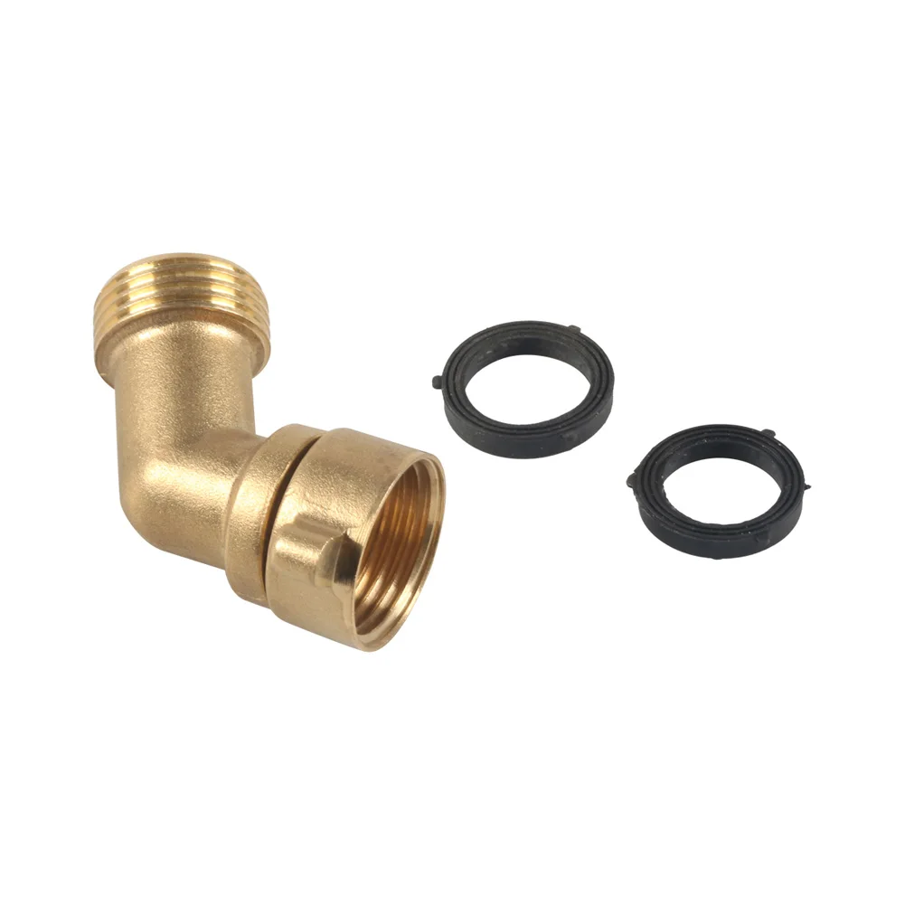 2 Pack Garden Hose Elbow Connector, 90 Degree And 45 Degree Brass Water Hose Adapter, 3/4" Brass Garden Elbow Adapter