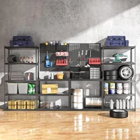 Garage Storage Shelves, 72'' Heavy Duty Metal Utility Rack with Adjustable 5 Tier Shelving for Warehouse Basement Kitchen Living 2