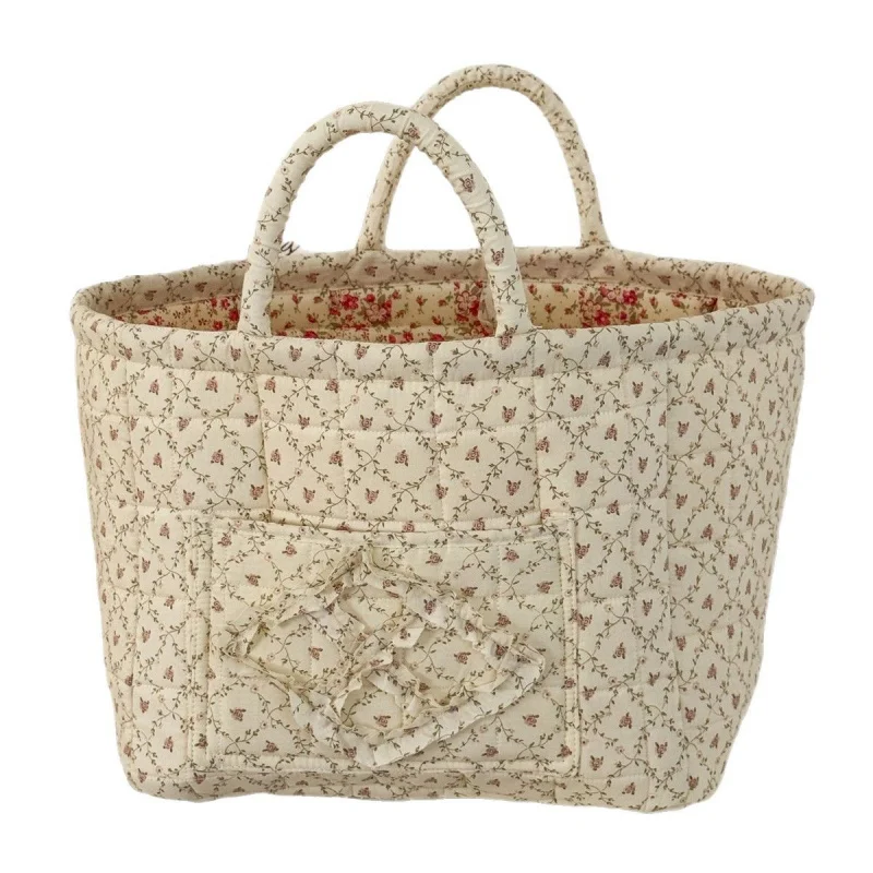 Broken Flower Laundry Hamper High Appearance Portable Storage Container Sweet Small Fresh Collapsible Handheld Basket