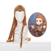 

Game Genshin Impact / Horizon Zero Dawn - Aloy Cosplay Wig Brown Long Braids Heat Resistant Synthetic Hair Anime Cosplay Wigs
