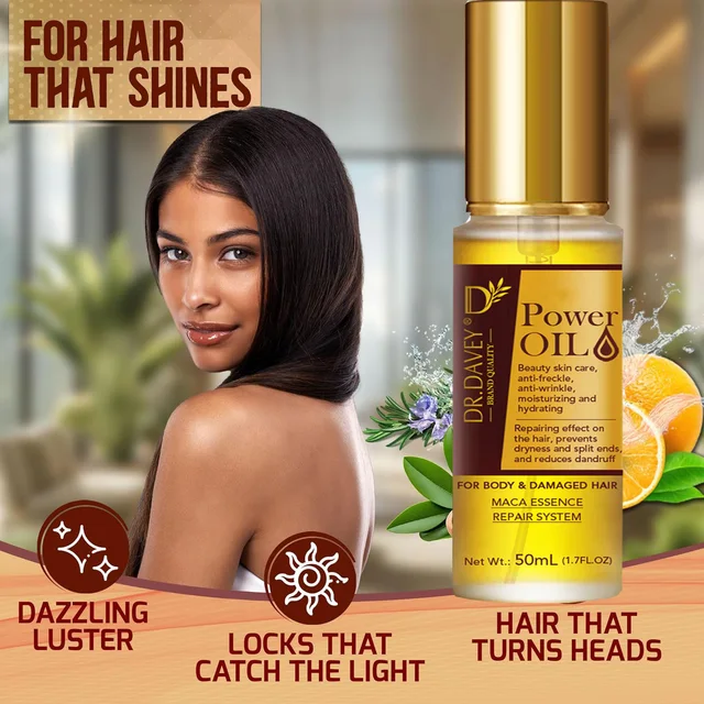 50ml Maca Power Moroccan Argan Oil for Hair Healing Cold Pressed Weightless Hair Serum for Rescue Frizzy and Damaged Locks 3