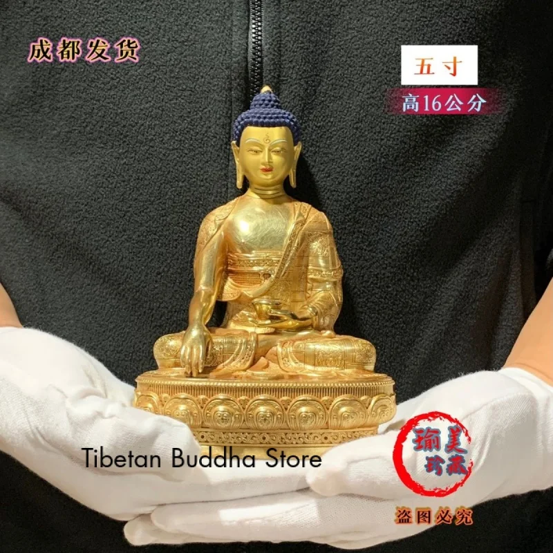 Cinque Pollici Seiko Sakyamuni Buddha King Of Tibet Green Tara White Mother Manshu Bodhisattva Copper Gilt Buddha Ornament