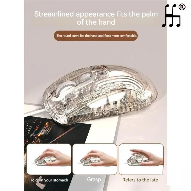 

Transparent Mouse Wired Girl Wireless Bluetooth Three Mode Office Quiet Cute Game Esports Machine