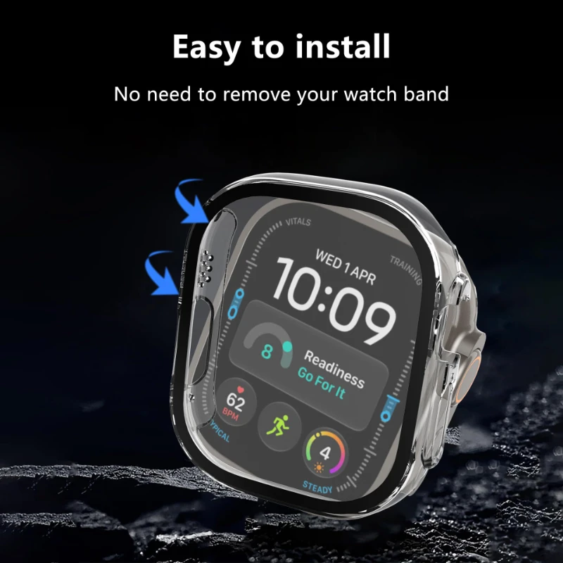 2-Pack Hard PC Bumper Shell Screen Protector Cover for Smartwatch - Durable Strap Accessories