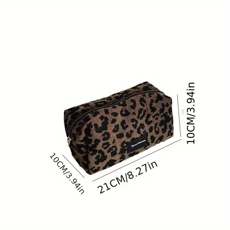 Leopard Print Makeup Bag Large-Capacity Cosmetic Organizer