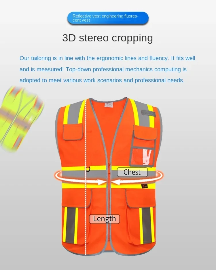 

Reflective Safety Vest High Visibility Working Vest Signal Adjustable Size Work Safety Jacket Men Construction Vest Work Uniform