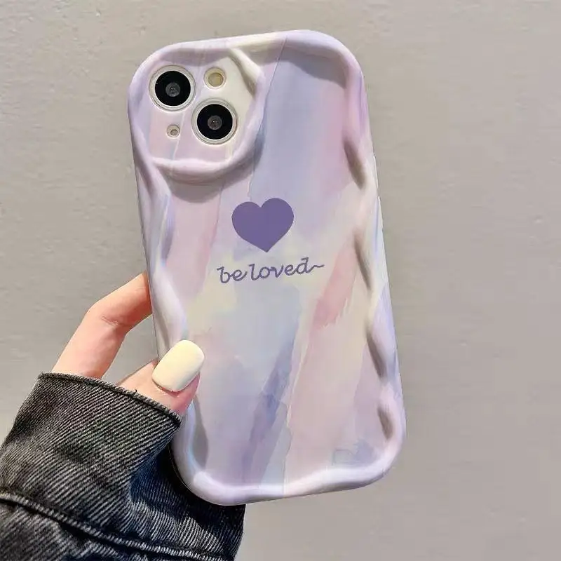 Vibrant Rainbow Heart Wavy Phone Case Cover