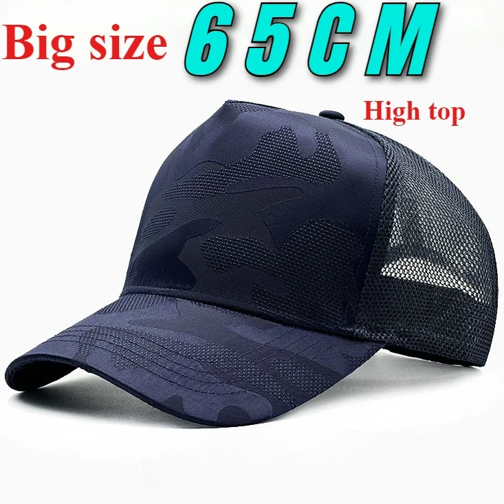 Quick Drying Camouflage Baseball Caps Big bead Mesh Dad Hat Men Plus Size 65cm Adjustable Snapback Caps baseball caps baseball cap