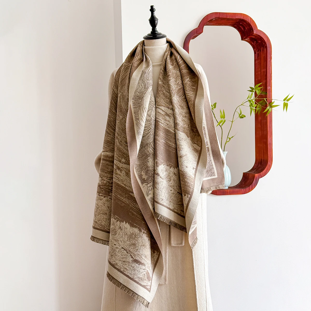 2025 Luxury Brand Winter Cashmere Scarf for Women - Tasseled Grid Printed Shawl, Warm Pashmina Wrap & Foulard Poncho