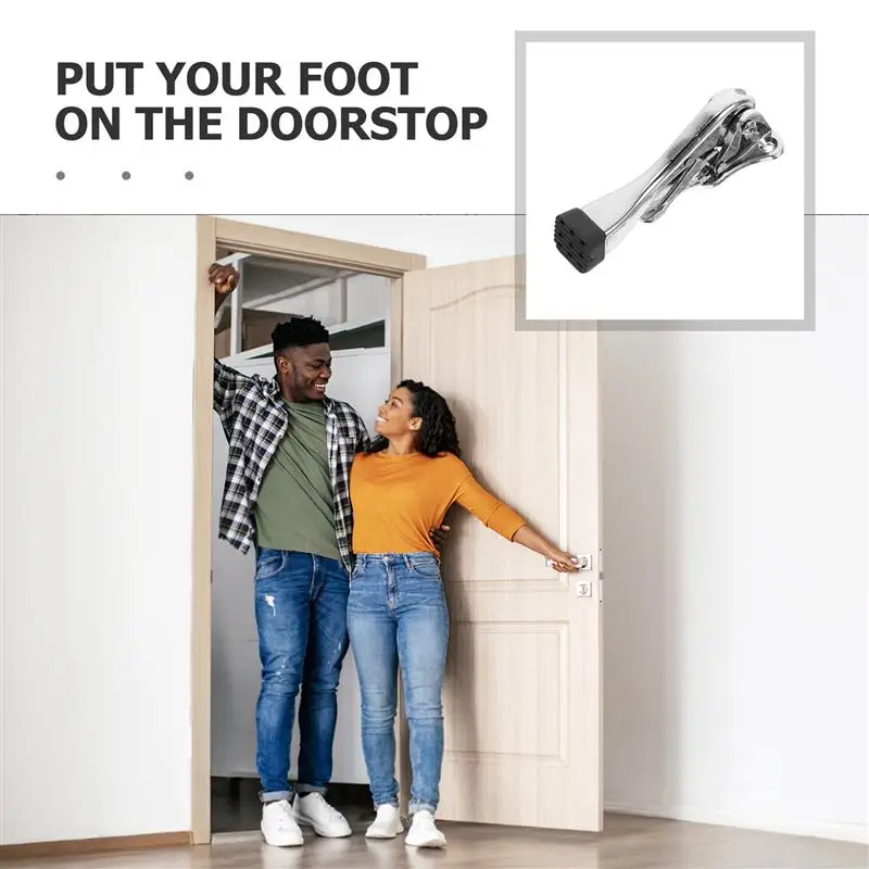 Adjustable Metal Foot Kick Down Door Stopper door stopper silicone door stopper magnetic door stopper door stopper bumpers 1Set with Rubber Base Anti Skid Security for Home Office Heavy Duty Door Stop