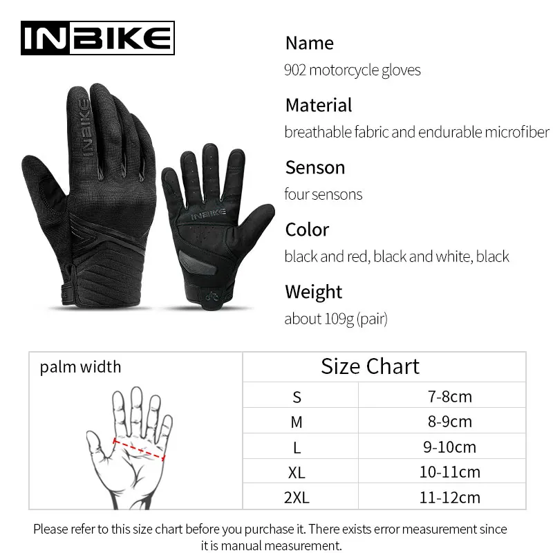 INBIKE Shockproof Motorcycle Gloves Men Breathable Motor Riding Motorcyclist's Gloves Full Finger Touch Screen Motorcross Gloves 6