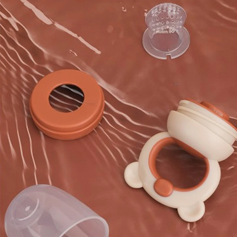 1 قطعة الطفل الفاكهة المغذية مصاصة الدب تصميم لتغذية الغذاء شبكة من السيليكون حقيبة لدغة الخضار وعصير طفل لعبة التسنين