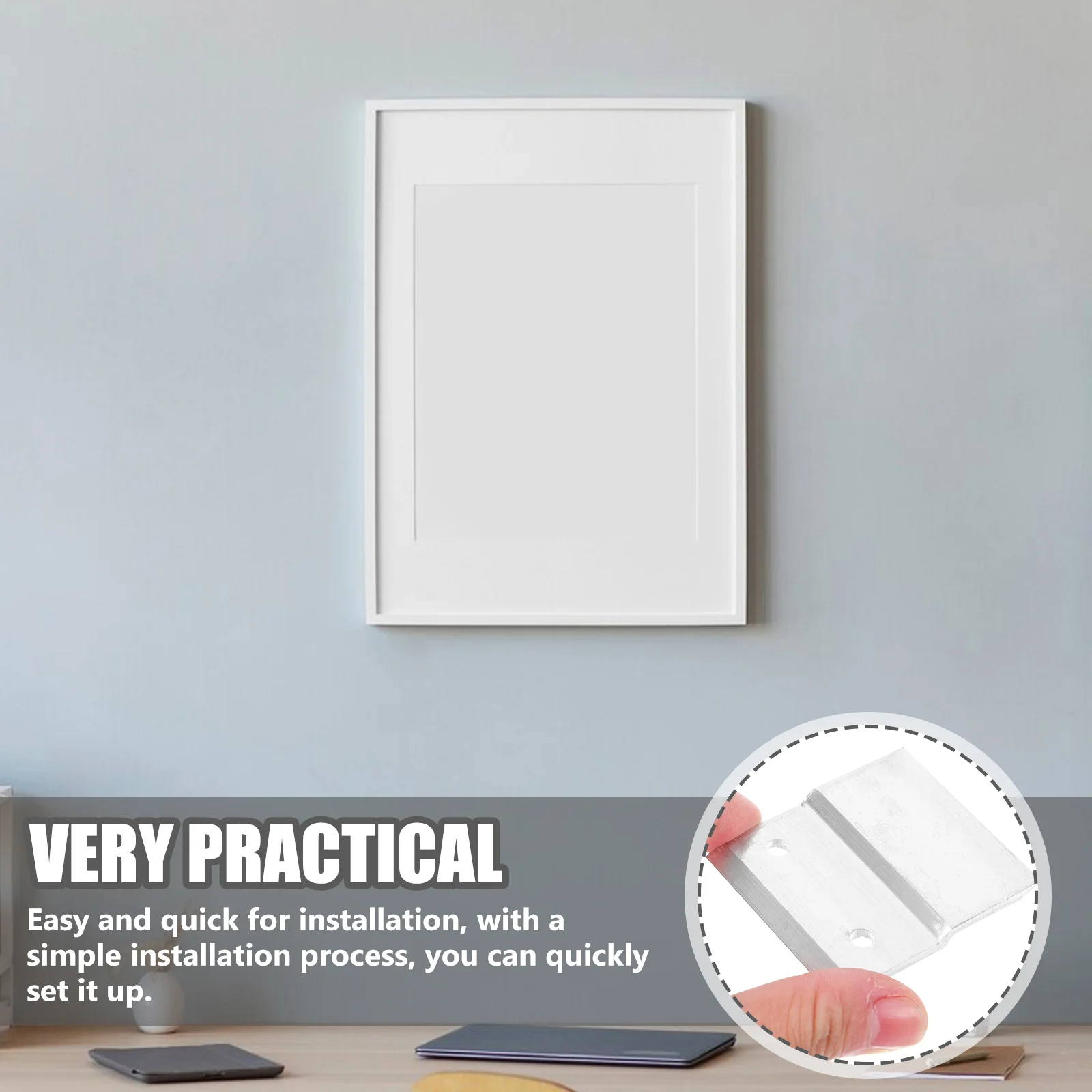 2 Pairs Wall Panel French Cleats Heavy Duty Mirror Hanging Hardware Hangers Headboard Aluminum Alloy Mounting Picture