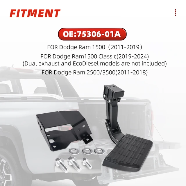 AMP Research 75307-01A Bedstep Bumper Step - Retractable Truck Step, 300 Lb Capacity