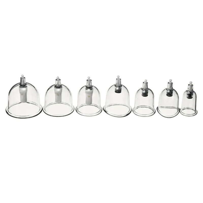 Medical Cans Chinese Vacuum Cupping Kit Pull Out Vacuum Apparatus Therapy Relax Massagers Curve Suction Pumps w/ 12/24 PCS Cups