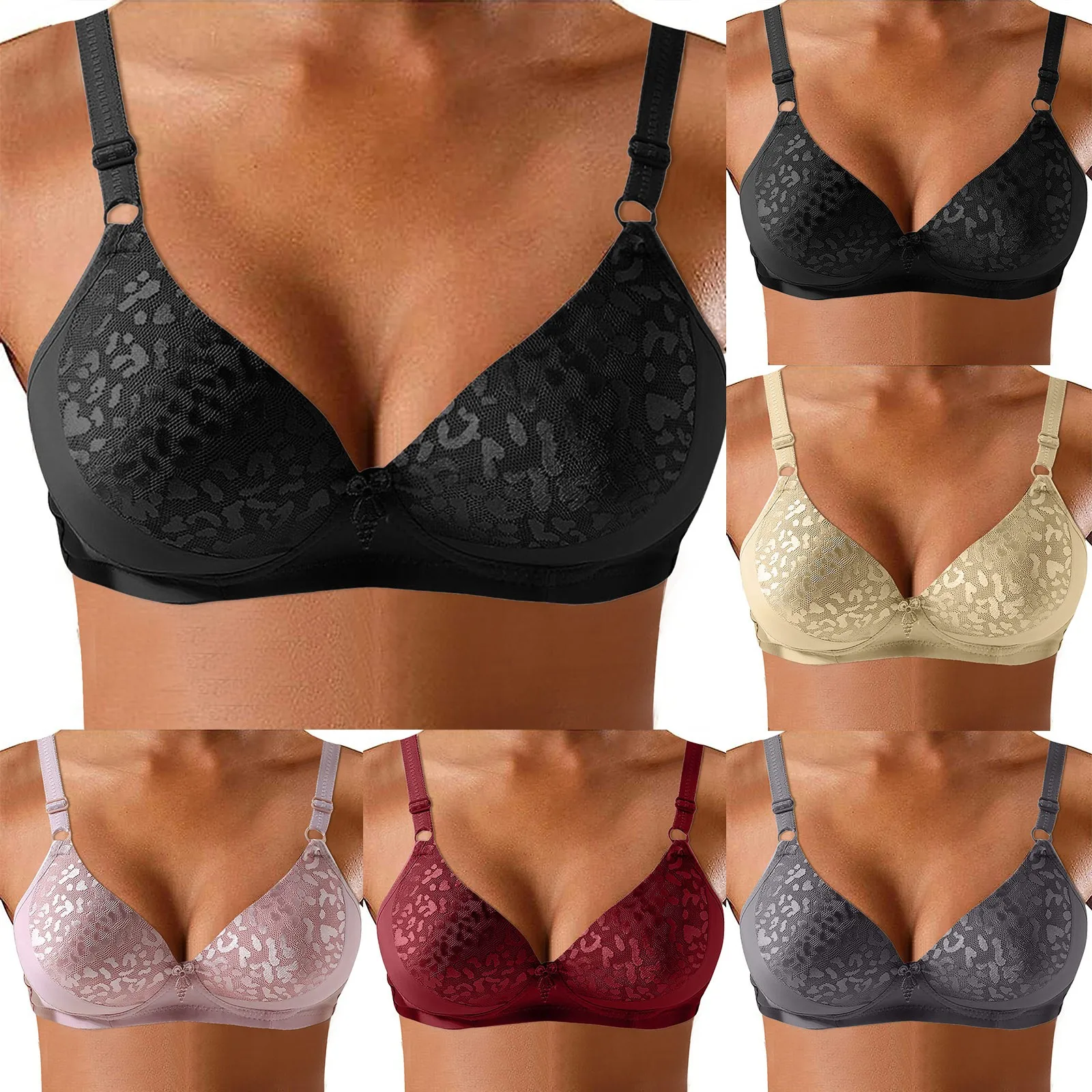 

Middle Aged And Elderly Peoples Wire Underwear Push Up Comfortable Mothers Jacquard Womens Comfort Lift Bras for Women