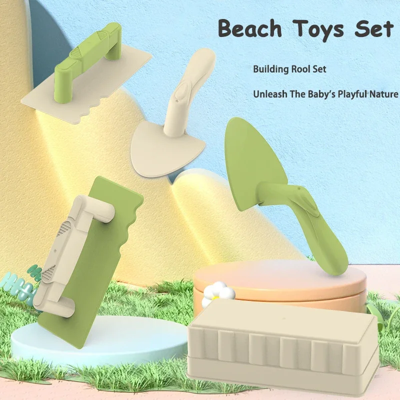 Beach Toys Set Shovel Sandbox Castle Building Sand Brick Walls Molds Tools Beach Accessories for Kids Outdoor Summer Snow Toys 2