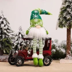 LED Plush Knitted Christmas Gnome Ornaments - Festive Holiday Decor & Gift - L (Green)