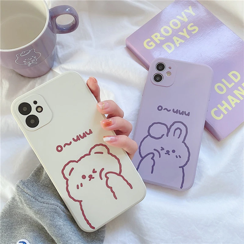 Cute Print Bear Case For iPhone 1