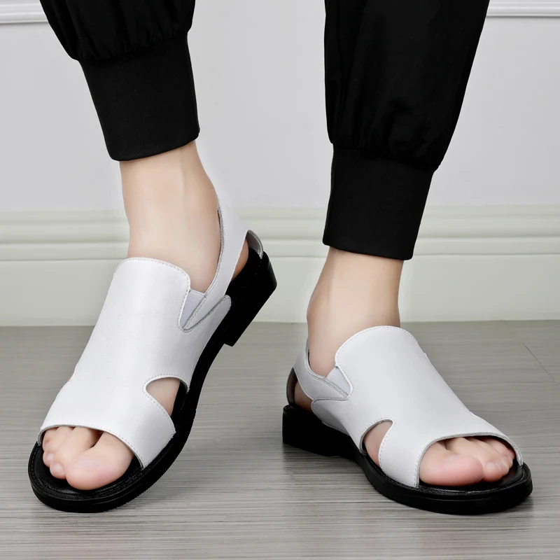 New Summer Black Men Non-slip High Quailty Shoes Slippers Comfy Slides Beach Flip Flop Soft Indoor Big Size Sandals_voghion.com