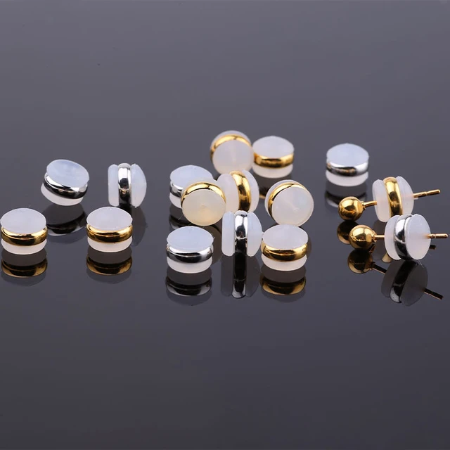 2PCS Stainless Steel Earring Backs Earring Backings Ear Safety