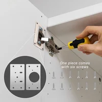 Cabinet Hinge Repair Plate Kit Kitchen Cupboard Door Hinge Mounting Plate With Holes For Cabinet Furniture Hardware Accessories 4