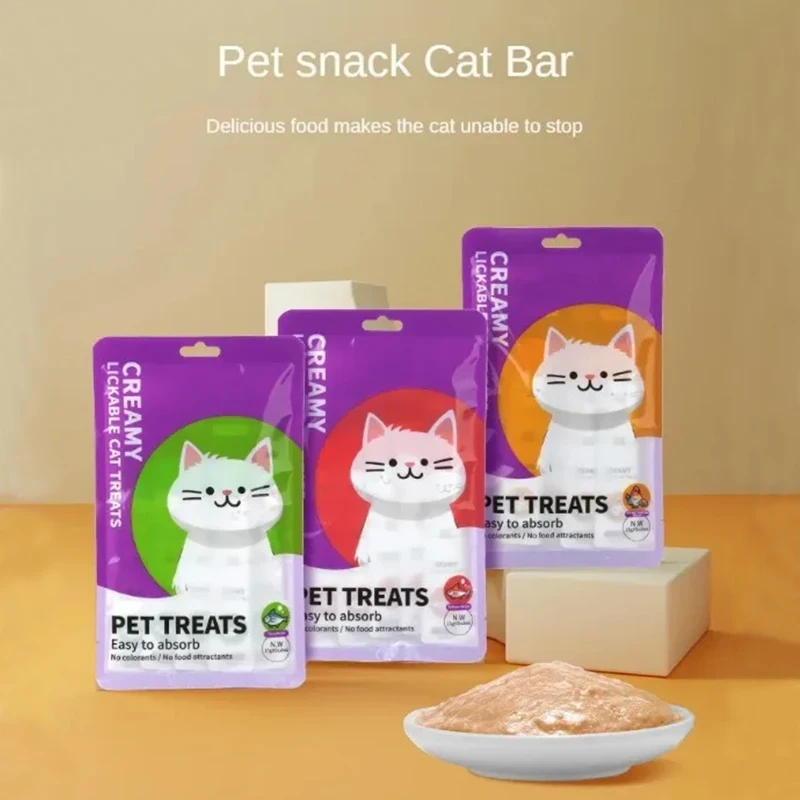 Large Capacity Cat Snacks Cat Wet Food Chicken+Scallop Tuna Salmon 75gX20bags Pet Wet Food Pet Accessories Supplies
