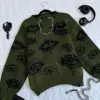Gothic Punk Oversized Eye Pattern Sweaters for Men and Women Autumn and Winter Thickened Sweatshirts Knitted Sweater Streetwear 2