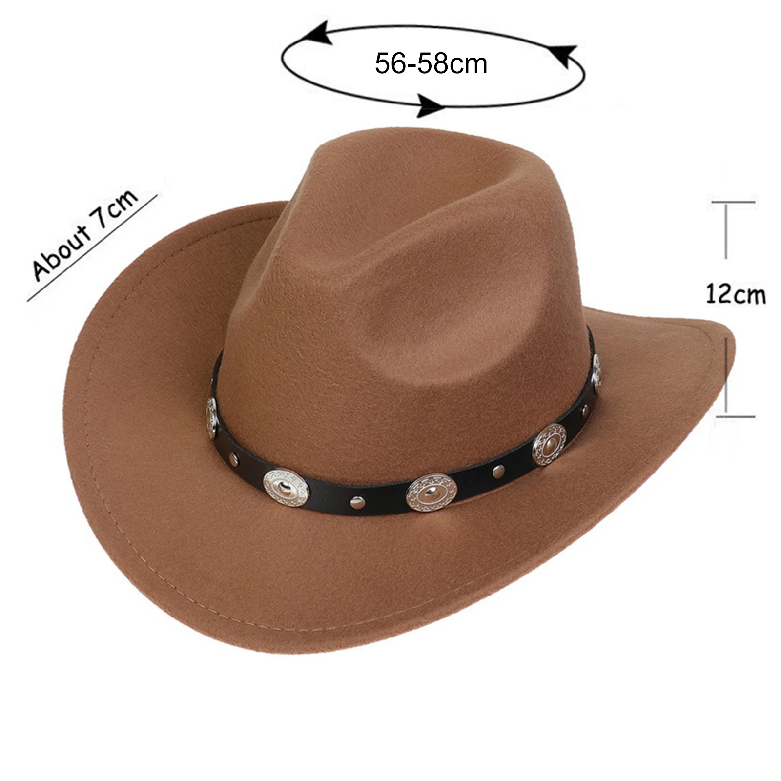 Combhasaki Unisex Cowgirl Hats for Women Men Retro Classic Cowgirl Hats Wide Brim Sun with Leather Band