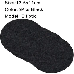 Denim Iron-On Patch Set: Self-Adhesive Blue Cotton Repair Patches (13.5x11cm-black-5pcs)