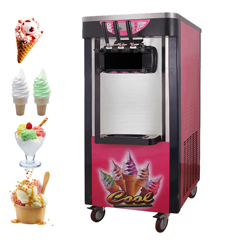 

High Quality Soft Ice Cream Machine Commercial Three Flavors Italian Touch Screen Vertical Ice Cream Making Machine