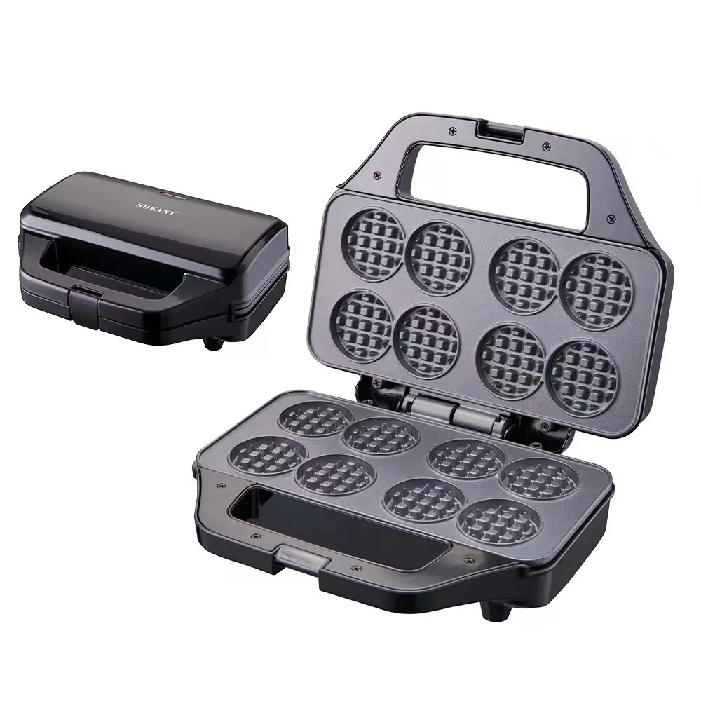 Mini Electric Waffles Maker 8 Pan Double Heating Non-Stick Egg Cake Oven Waffles Griddle Cooking Machine for Home Kid's Snacks waffle maker baking pan baking tray
