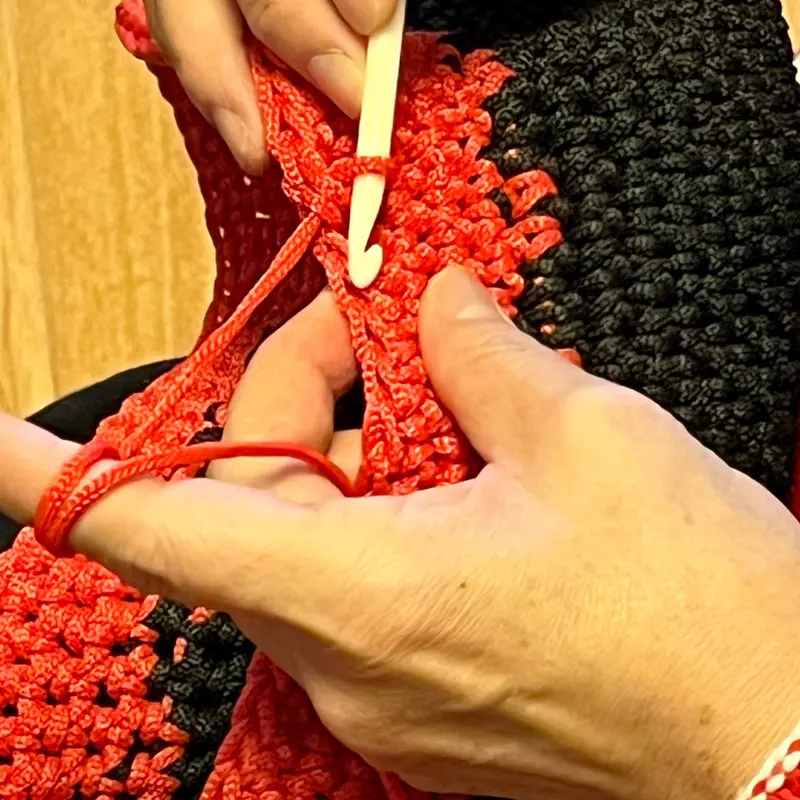 3mm Polyester Knitting Handmade Tote Bags Colorful functional Computer Bag