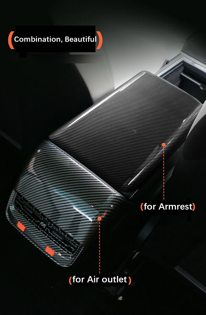 Für Tesla Modell 3 Y 2020-2023 Hinten Air Vent Outlet Abdeckung Zurück Auspuff Vent Schutzhülle Volle Abdeckung All Inclusive Anti Kick Auto Zubehör – Detail 5